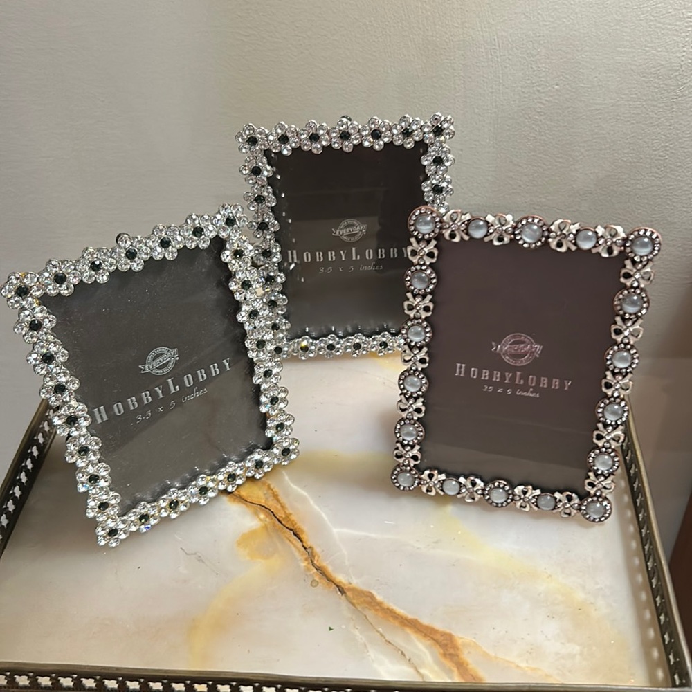 Picture Frames! Hobby Lobby Embellished w/Crystal Trim!